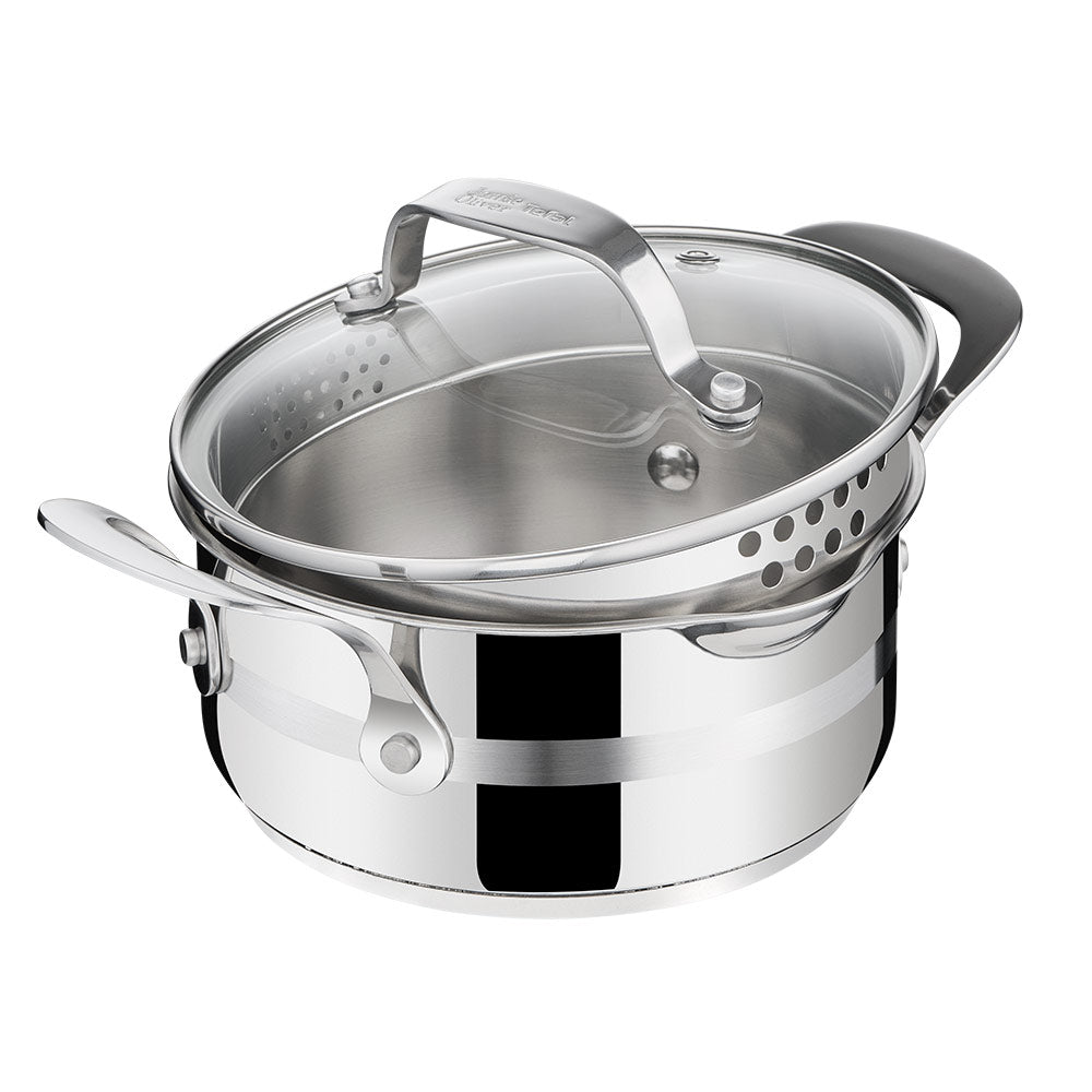 Induction Stainless Steel saucepan with drain lid - Robins kitchen