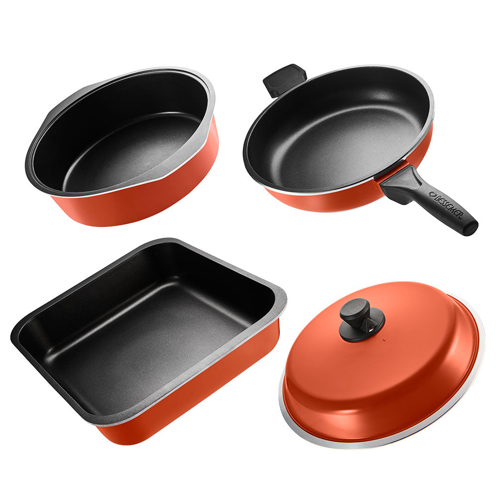 Bessemer 4 Piece Cookware Starter Set 32cm Burnt Orange