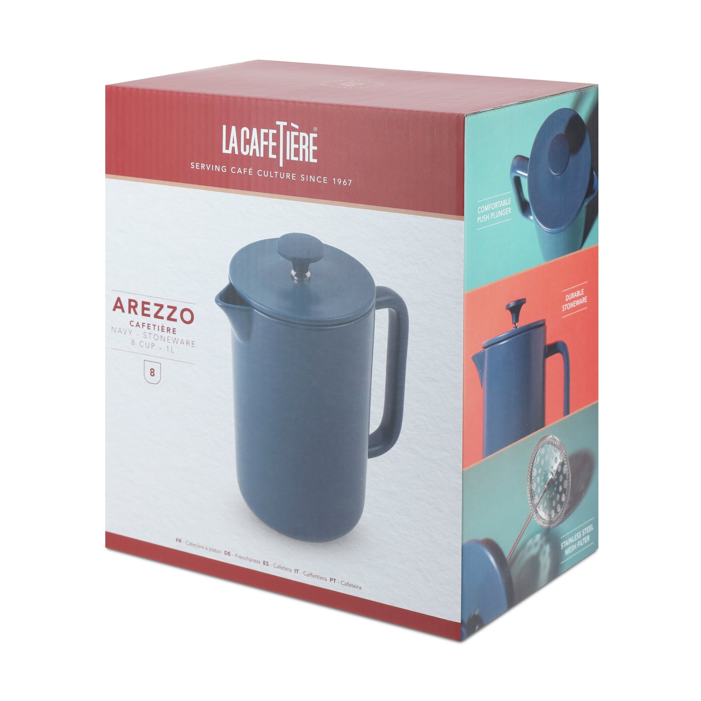 La cafetiere Arezzo 8 Cup cafetiere