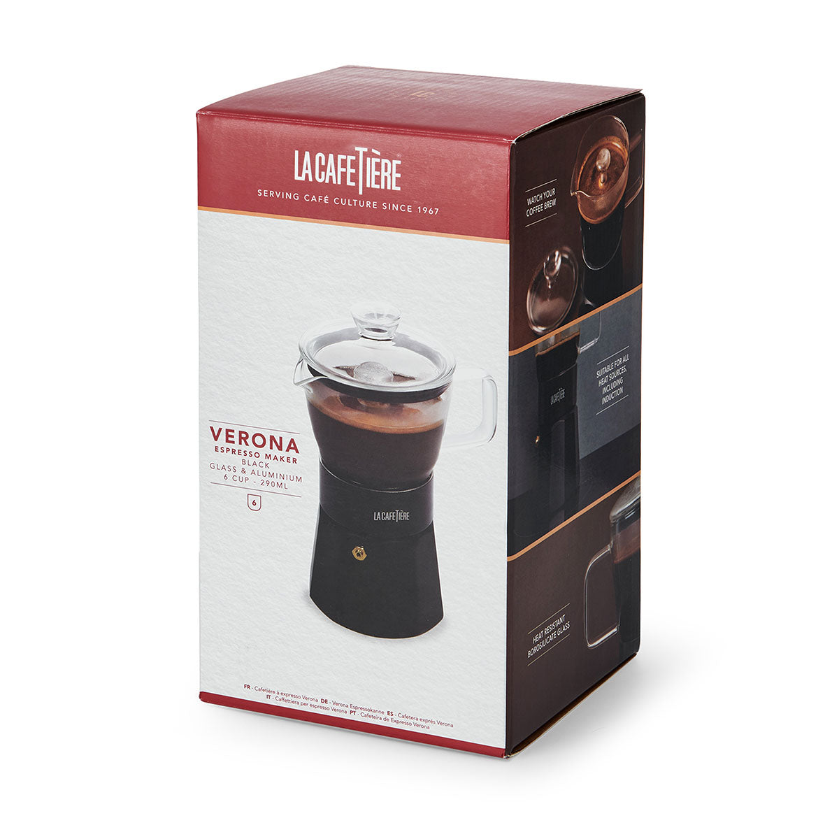 La cafetiere Verona Six Cup Glass Espresso Maker