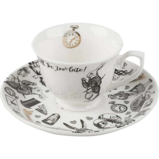 Mikasa x V&A Alice In Wonderland Espresso Cup and Saucer