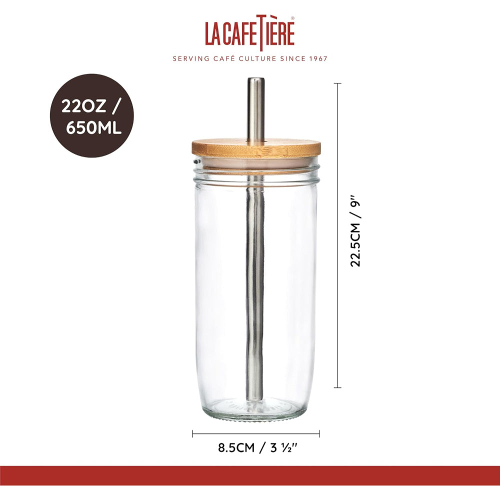 La Cafetiere Bubble Tea Glass Tumbler,650ml