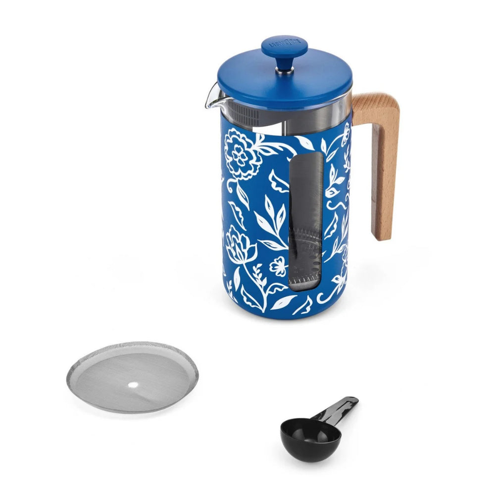 La Cafetiere Pisa Stainless Steel Cafetiere Blue Fiorato