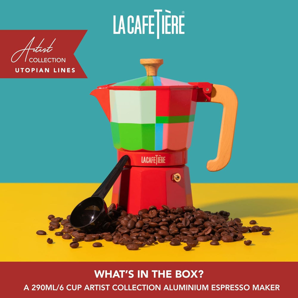 La Cafetiere Venice Aluminium Espresso Maker 6 Cup Utopian Lines