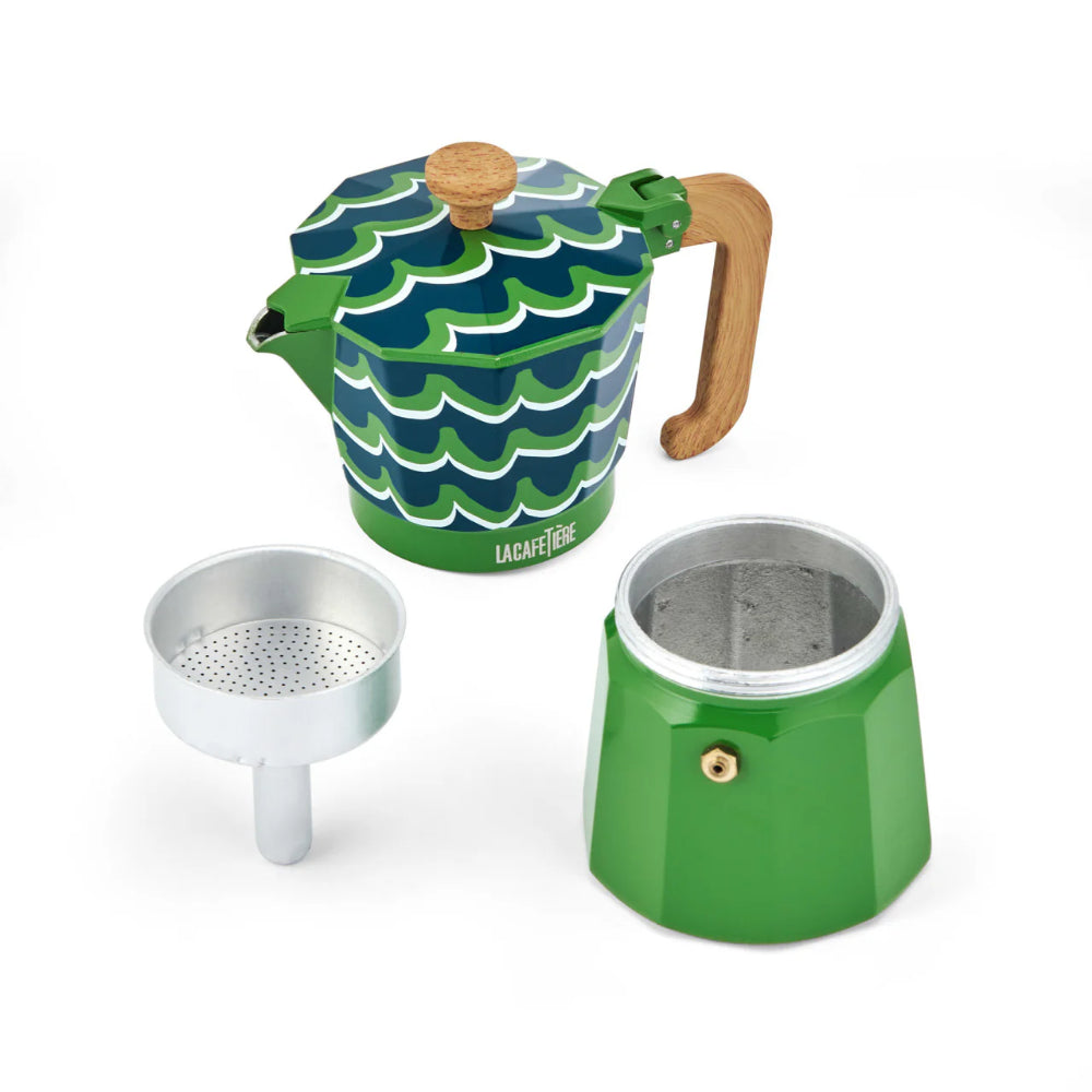 La Cafetiere Venice Aluminium Espresso Maker 6 Cup Cyan Tides