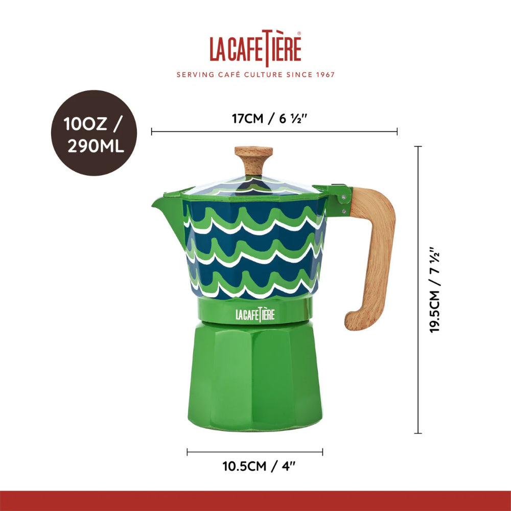 La Cafetiere Venice Aluminium Espresso Maker 6 Cup Cyan Tides