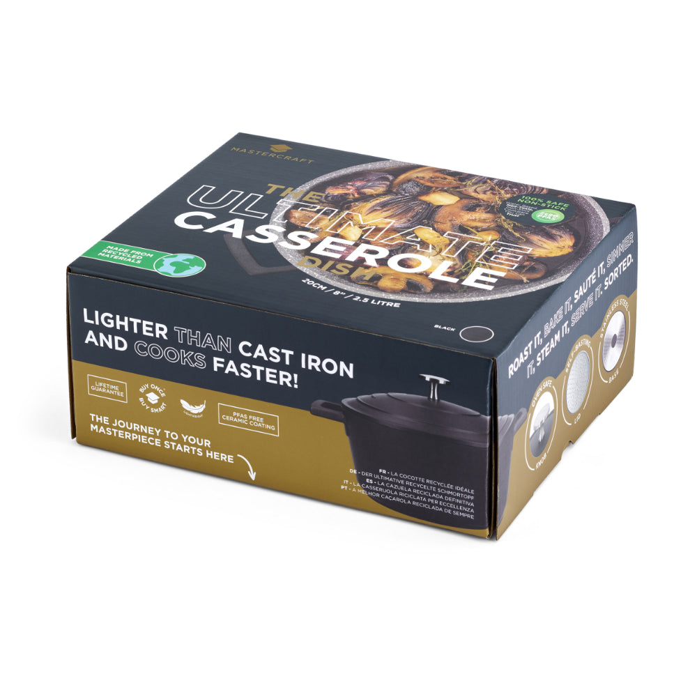 Mastercraft Casserole Dish Cast Aluminium 20cm Black