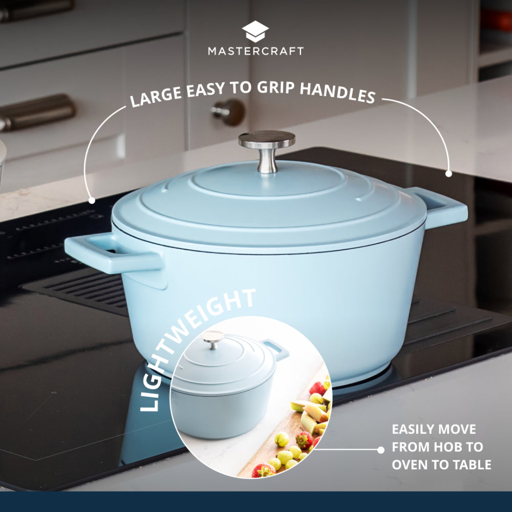 Mastercraft Casserole Dish Cast Aluminium 20cm Sky Blue