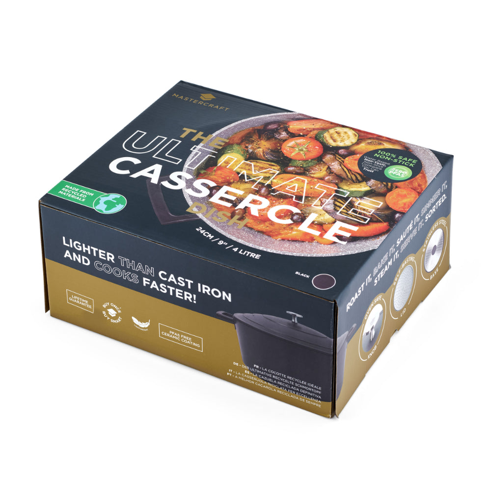 Mastercraft Casserole Dish Cast Aluminium 24cm Black