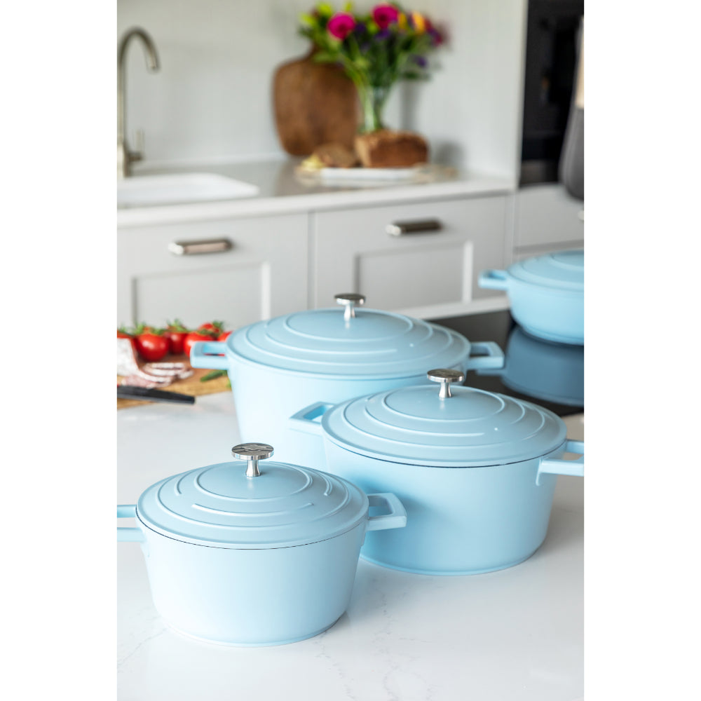 Mastercraft Casserole Dish Cast Aluminium 24cm Sky Blue