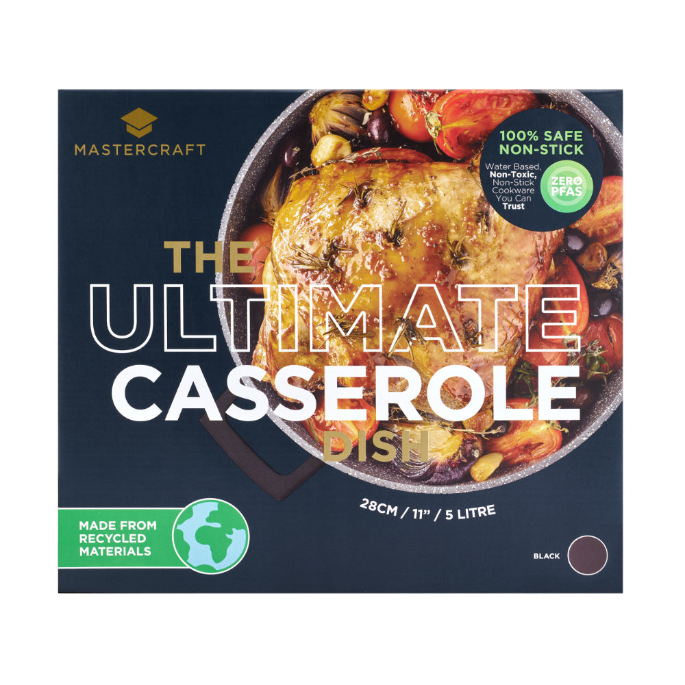 Mastercraft Casserole Dish Cast Aluminium 28cm Black