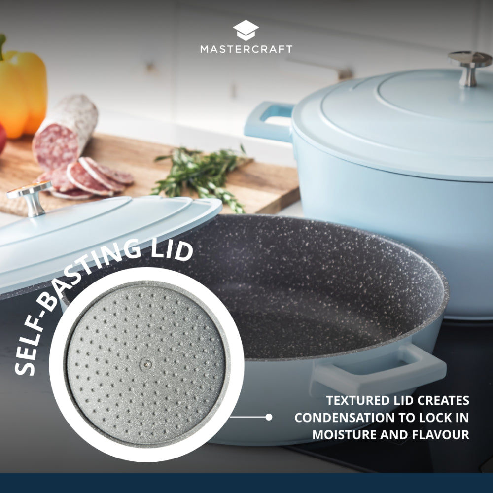 Mastercraft Casserole Dish Cast Aluminium 28cm Sky Blue