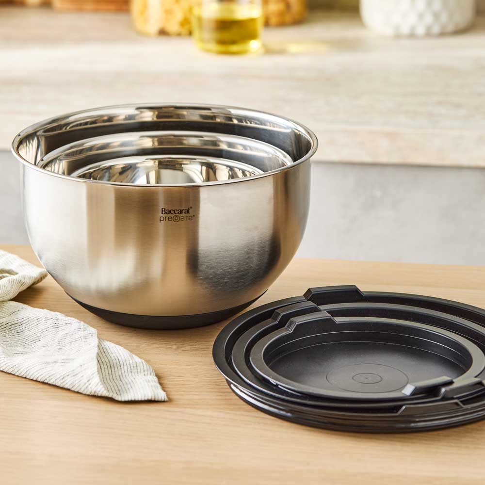 Baccarat Prepare Set of 3 Mixing Bowls with Lids at Robins Kitchen