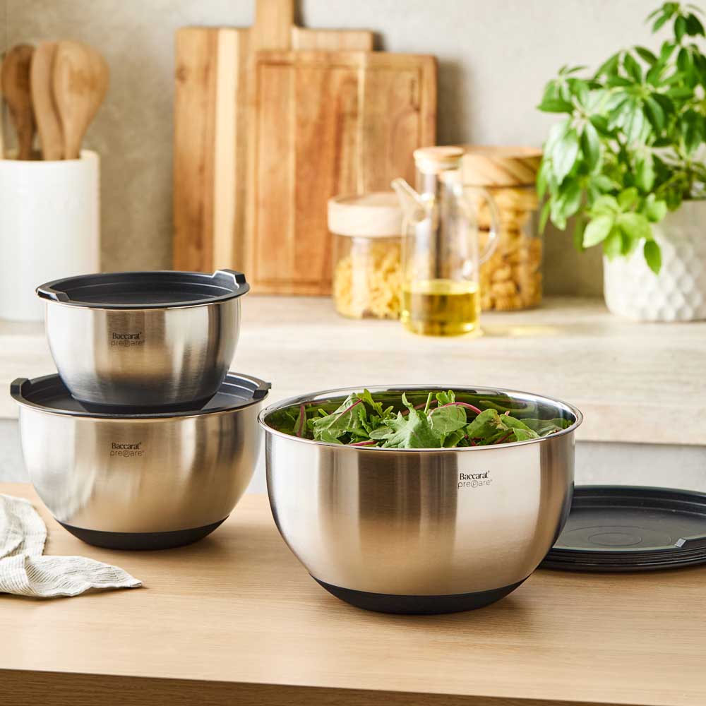 Baccarat Prepare Set of 3 Mixing Bowls with Lids at Robins Kitchen