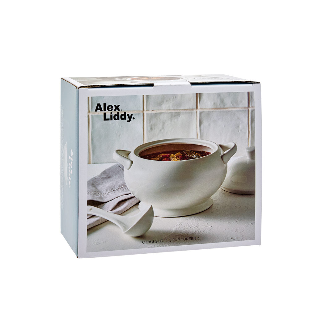 Alex Liddy Classic Soup Tureen 3L White Fine Bone China at Robins Kitchen