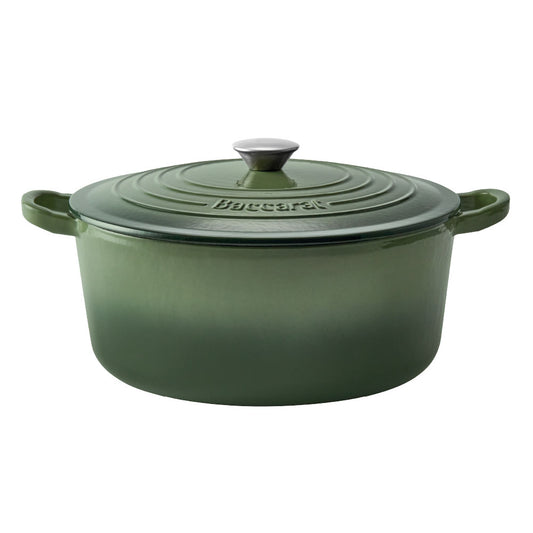 Baccarat Le Connoisseur Cast Iron Round French Oven 6.3L Sage Green at Robins Kitchen
