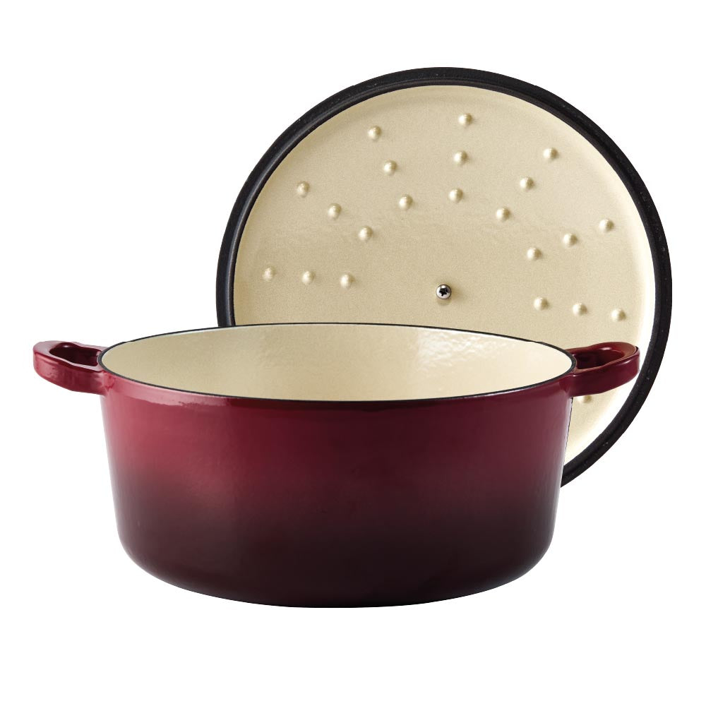 Baccarat Le Connoisseur Cast Iron Round French Oven 6.3L Merlot Red at Robins Kitchen