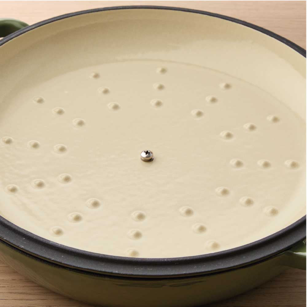 Baccarat Le Connoisseur Cast Iron Round French Saute Pan 31cm Sage Green at Robins Kitchen