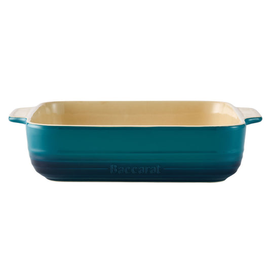 Baccarat Le Connoisseur Stoneware Square Baking Dish 24cm Lagoon Blue at Robins Kitchen