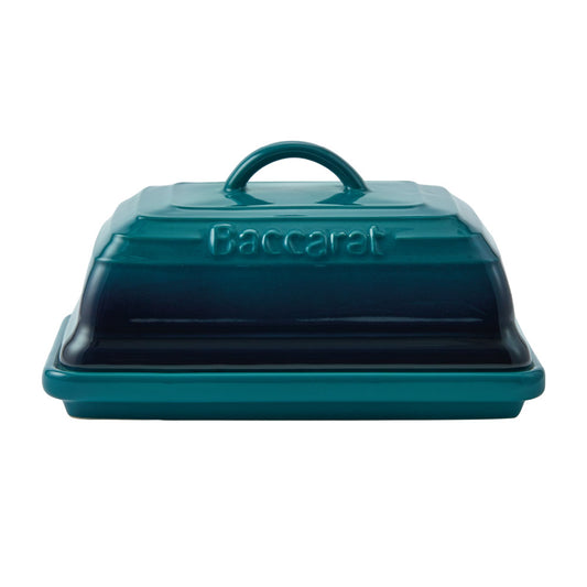 Baccarat Le Connoisseur Stoneware Butter Dish 16cm Lagoon Blue at Robins Kitchen