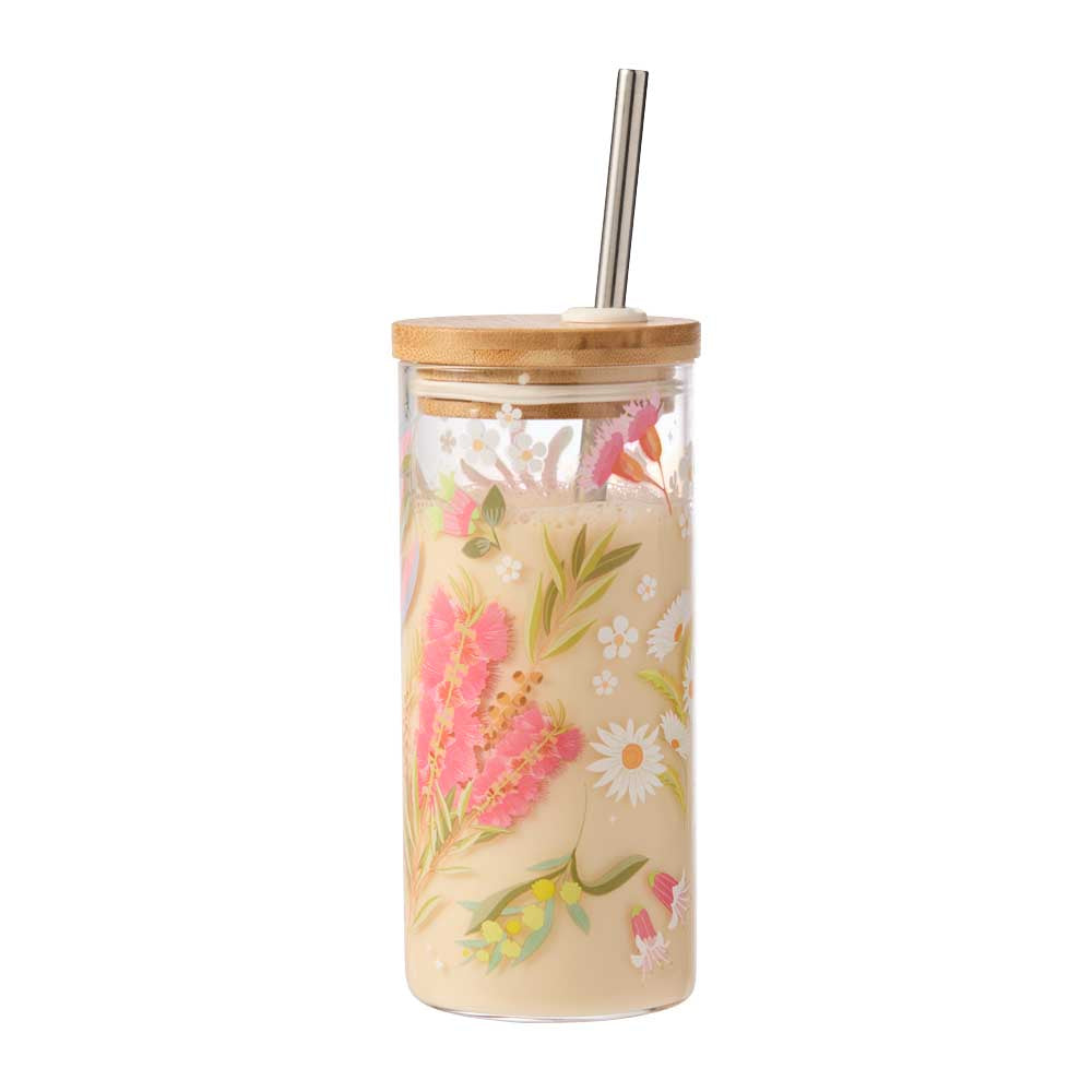 Glass Smoothie Cup with bamboo lid - Robins Kitchen