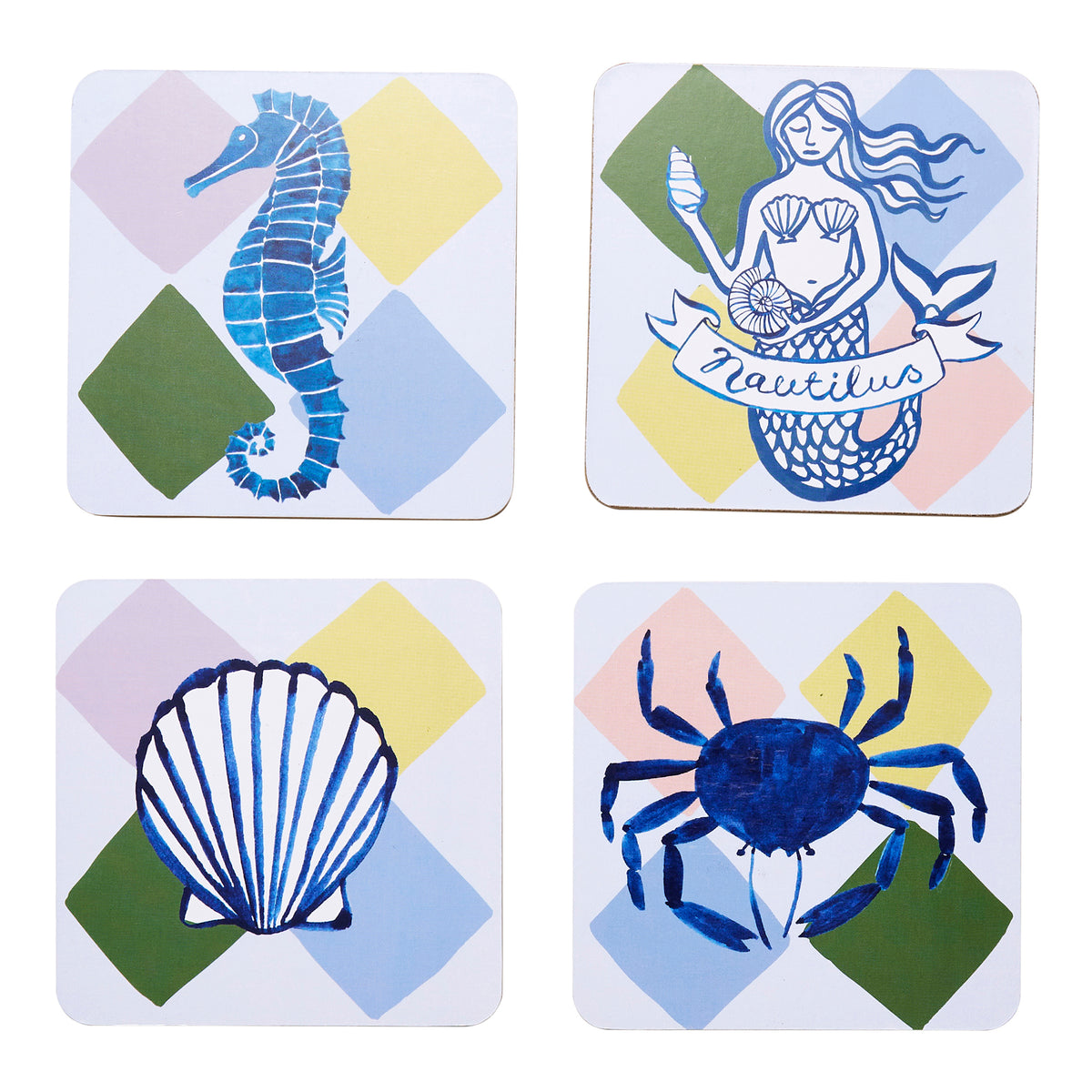 Porto Nautilus Set of 4 Coasters 10x10 cm Siren