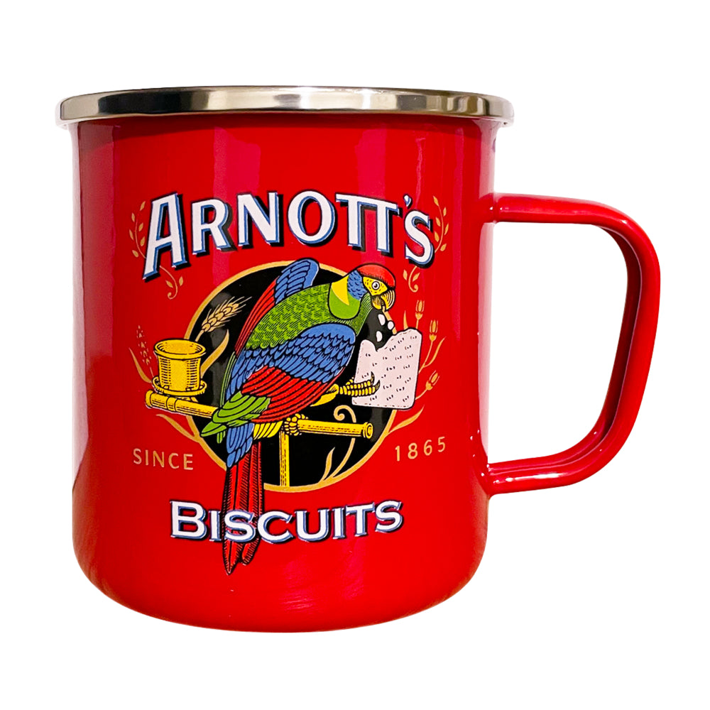 Rojo Arnotts Enamel 2 Piece Mug Set 450ml Red