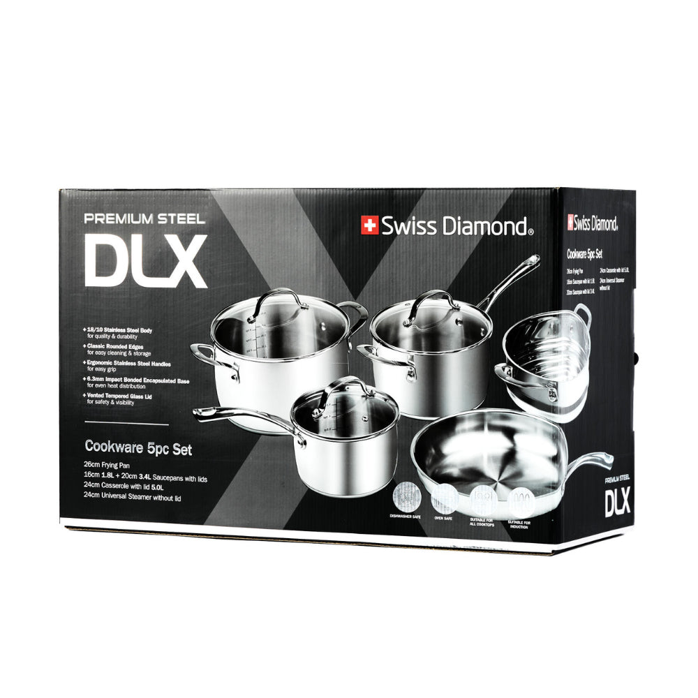 Swiss Diamond Premium Steel 5 Piece Set