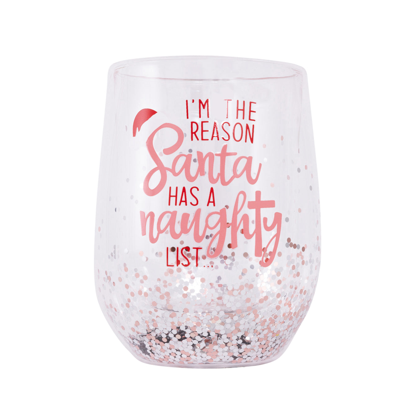 Splosh Christmas Naughty Stemless Glass