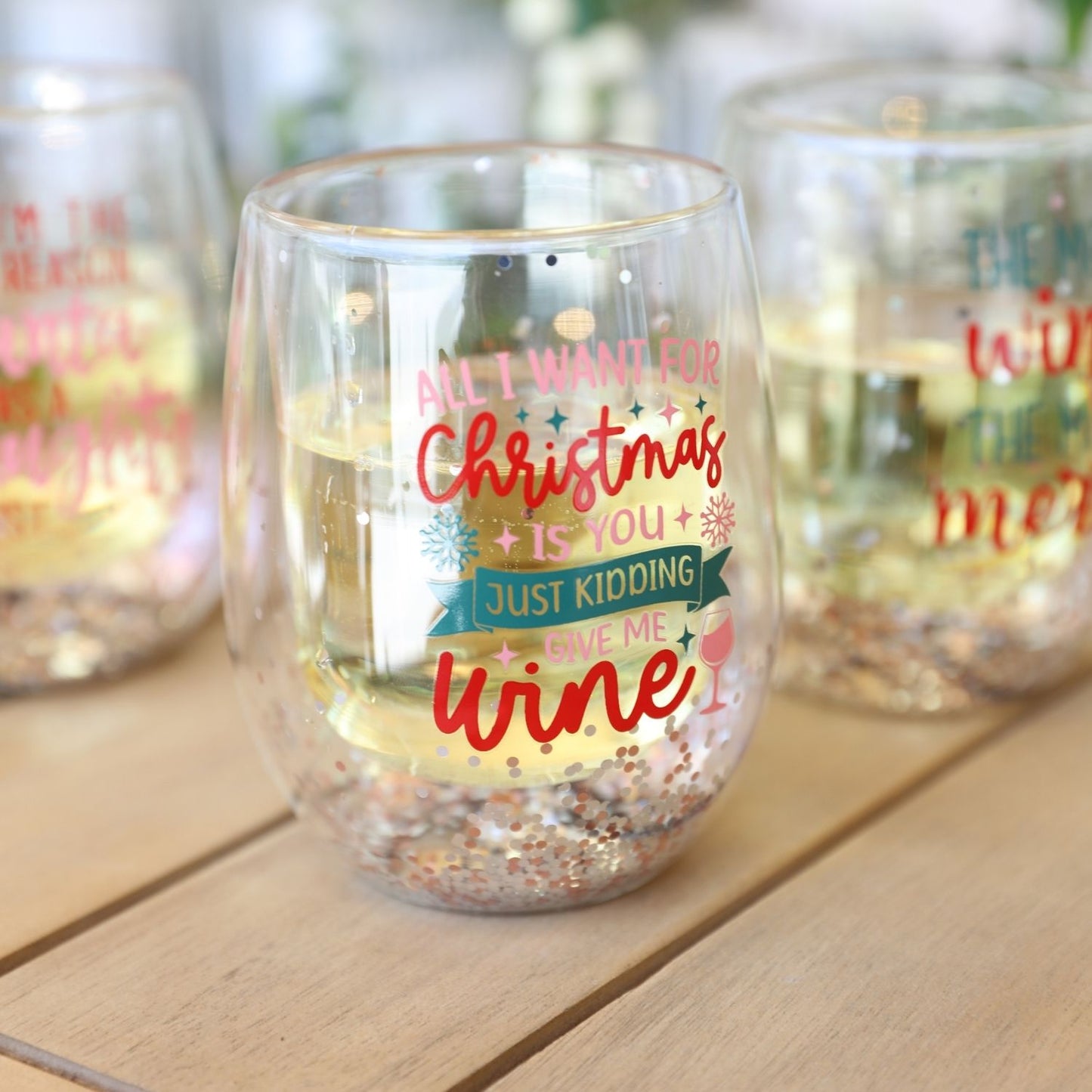 Splosh Christmas Wine Stemless Glass