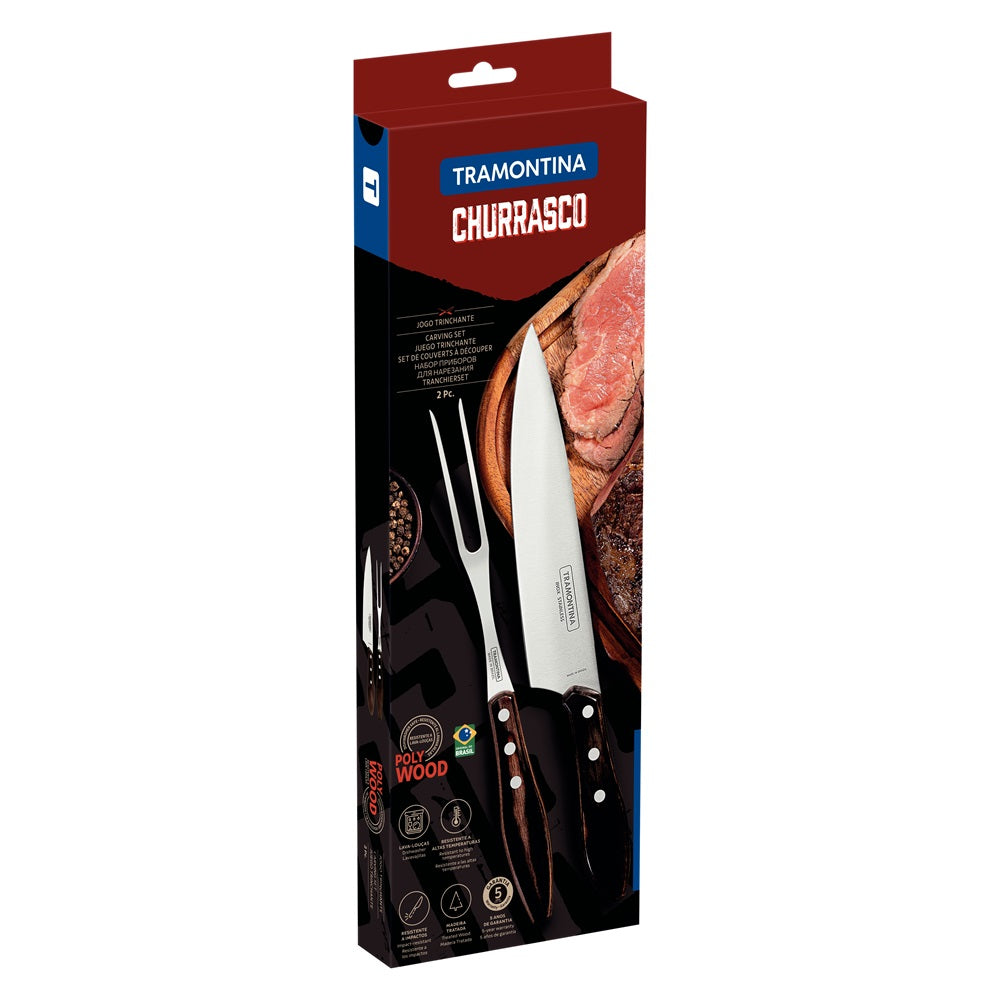 Tramontina 2 Piece Polywood Barbeque & Carving Set - Robins Kitchen