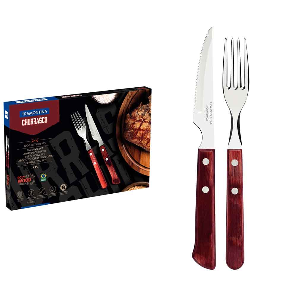 Tramontina 12 Piece Polywood Spanish Steak Set Red - Robins Kitchen