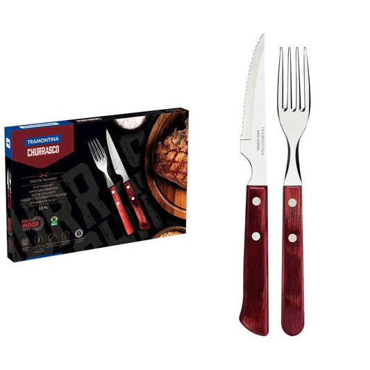 Tramontina 12 Piece Polywood Spanish Steak Set Red - Robins Kitchen
