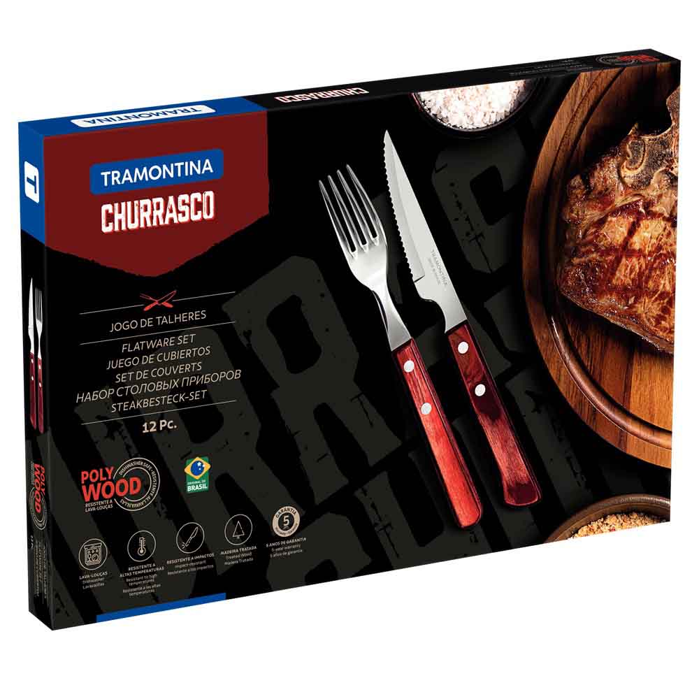 Tramontina 12 Piece Polywood Spanish Steak Set Red - Robins Kitchen