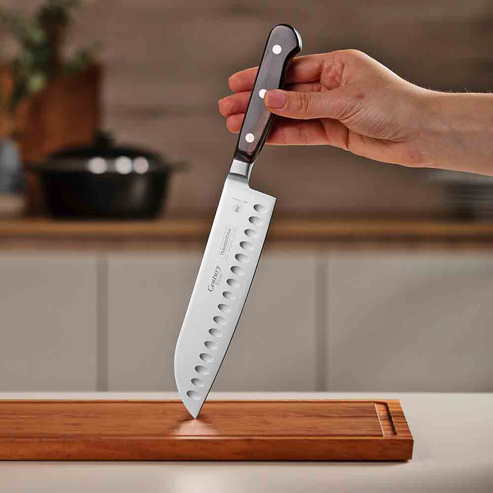 Tramontina Century Wood Forged Santoku Knife 7 Inch - Robins Kitchen