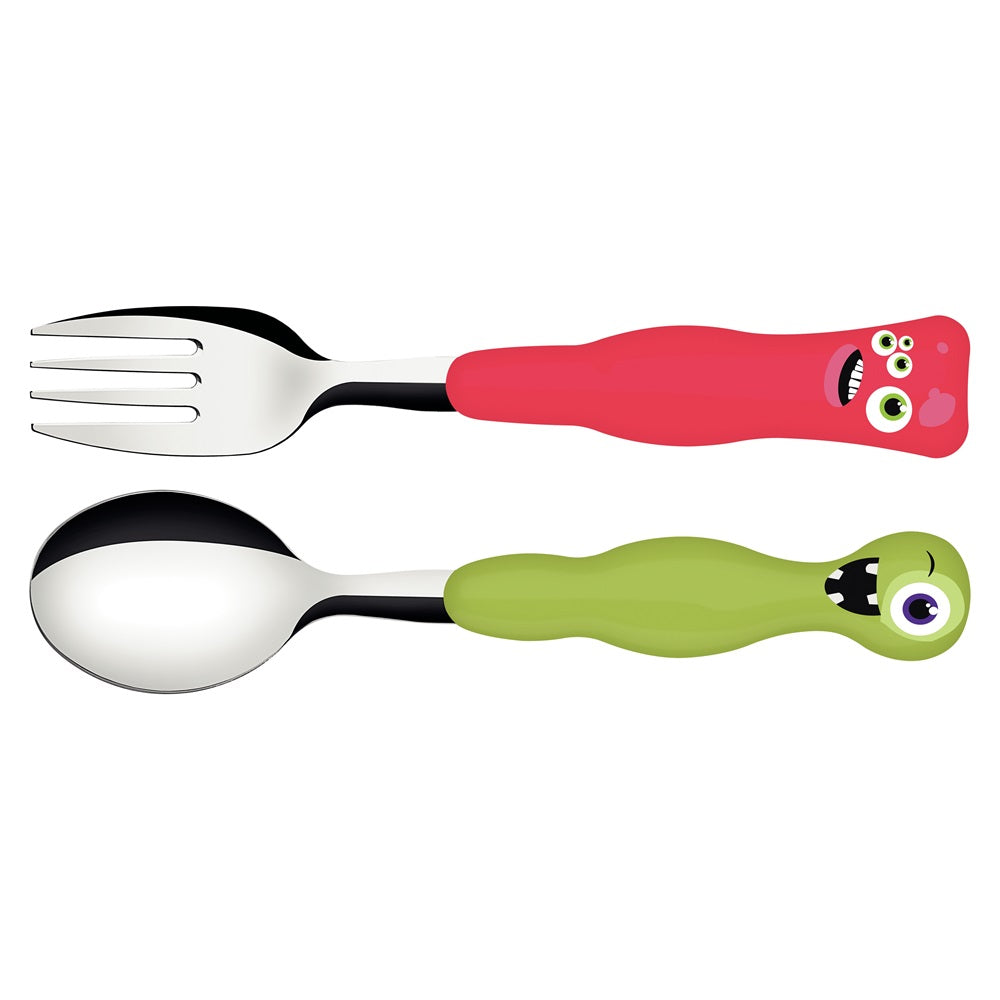 Tramontina 2 Piece Children's Cutlery Set with Monster handles - Robins Kitchen