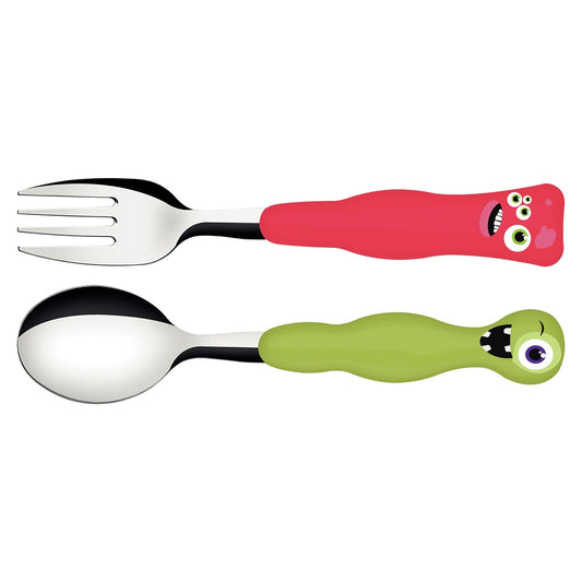 Tramontina 2 Piece Children's Cutlery Set with Monster handles - Robins Kitchen