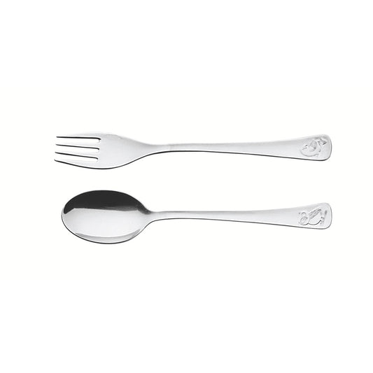 Tramontina 2 Piece Stainless Steel Baby Cutlery Set with fork and spoon - Robins Kitchen