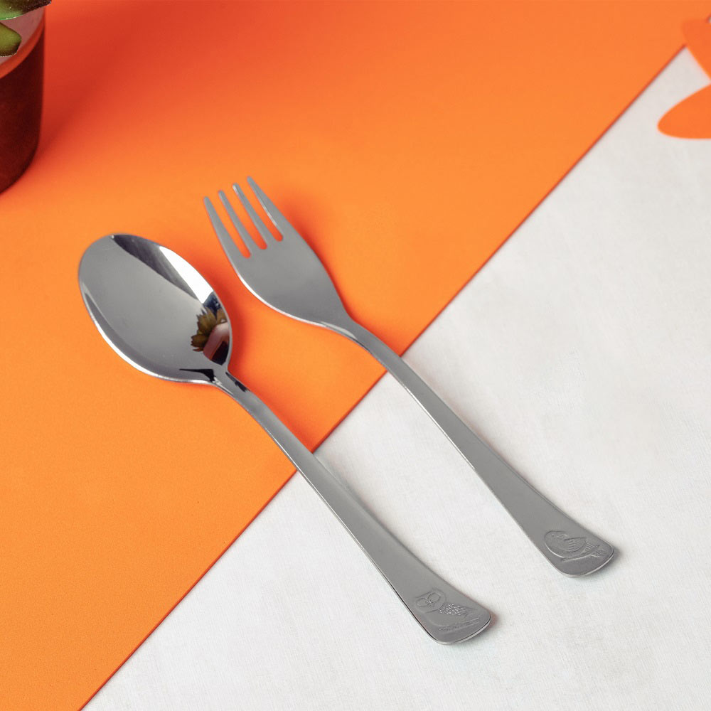 Tramontina 2 Piece Stainless Steel Baby Cutlery Set with fork and spoon - Robins Kitchen