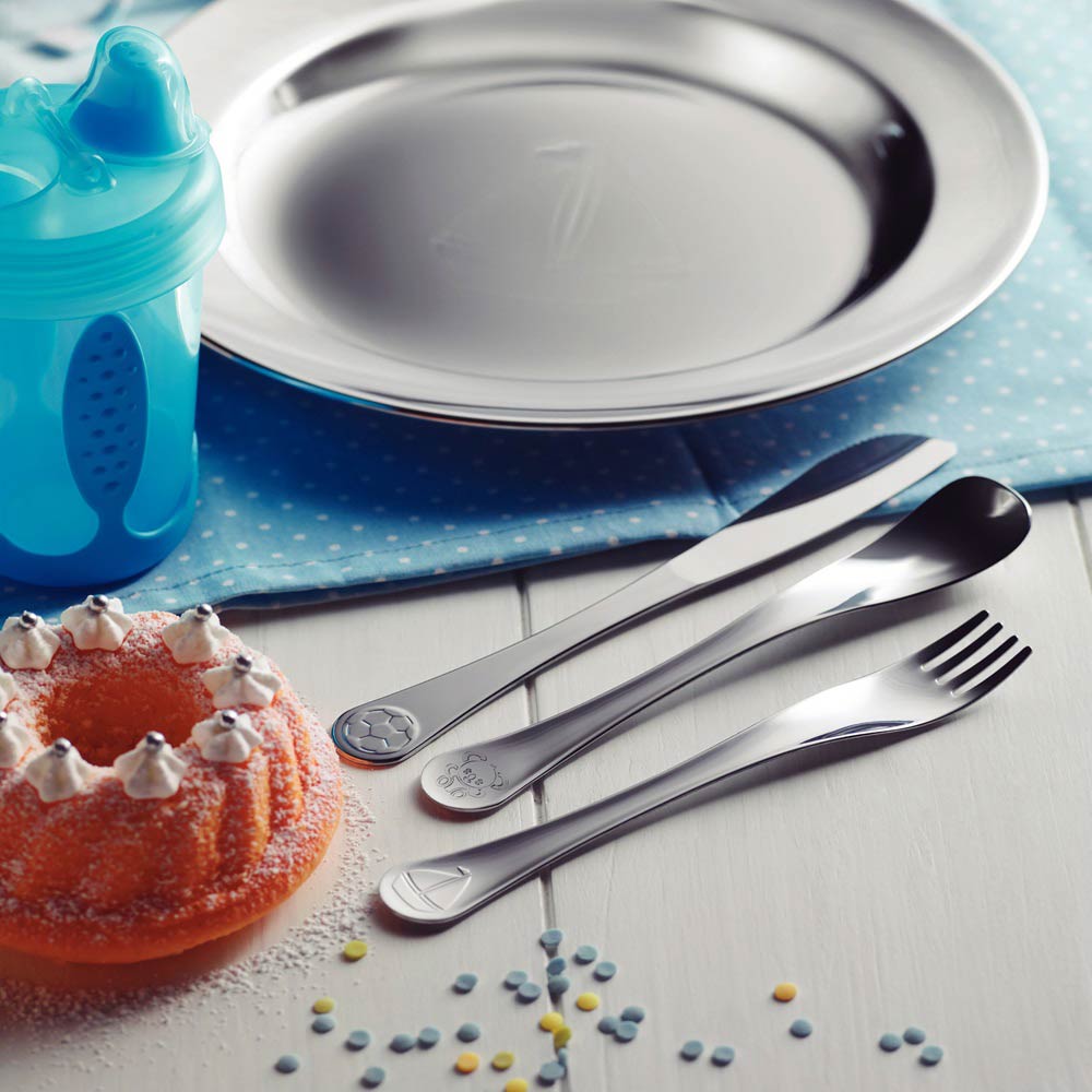 boys cutlery set on a table with pastry - Robins Kitchen