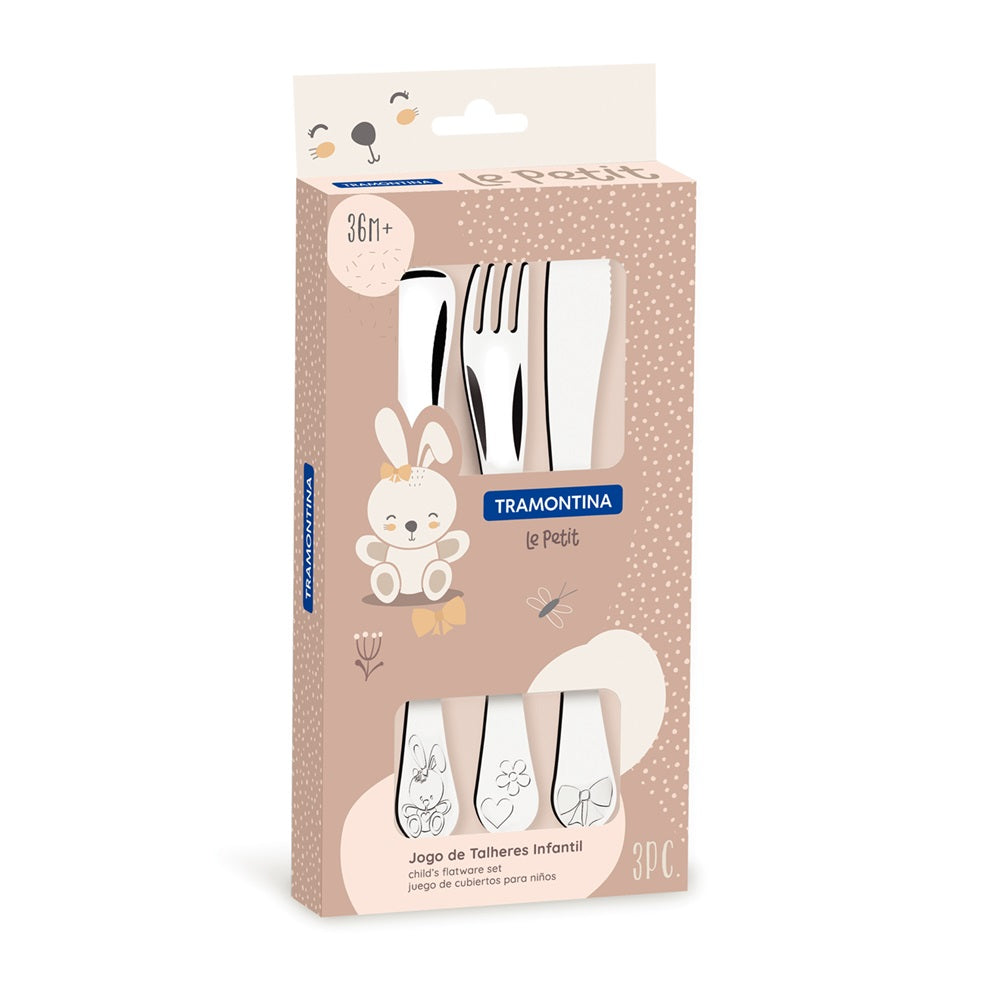 Tramontina Le Petit 3 Piece Stainless Steel Cutlery Set Girls - Robins Kitchen