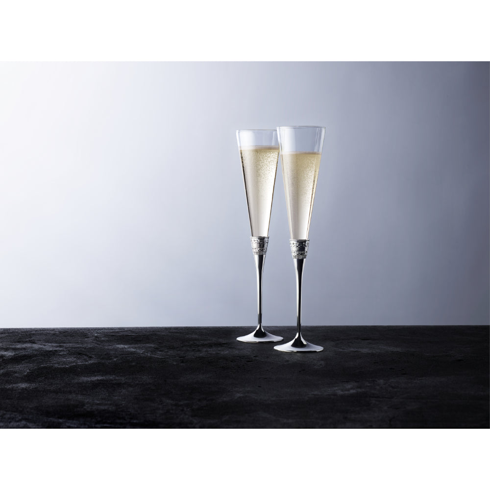 Vera Wang Wedgwood With Love Silver Toasting Flute Pair