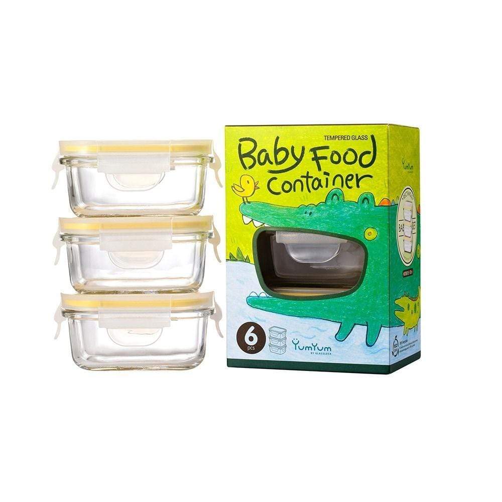 Glasslock 3 Piece Baby Food Container Set Rectangle 150ml